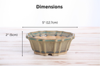 Willow Bonsai Ceramics Flower Design Bonsai Pot 5 Inch – Elegant Ceramic Bonsai & Succulent Planter, High‑Fired Frost‑Proof Stoneware with Drainage & Wiring Holes, Handmade in USA (Speckled Moss)