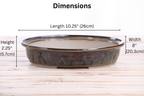 Willow Bonsai Ceramics Landscape Oval A Bonsai Pot 10 Inch – Large Oval Ceramic Bonsai Planter for Forest, Group & Specimen Tree Plantings, High‑Fired Frost‑Proof Stoneware, Handmade in USA (Dark Honey)