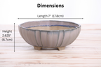 Willow Bonsai Ceramics Lily Bonsai Pot 7 Inch – Sculpted Rounded Ceramic Bonsai & Succulent Planter with Wavy Profile, High‑Fired Frost‑Proof Stoneware, Handmade in USA (Ocean)
