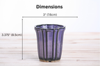 Willow Bonsai Ceramics Flower Design Cascade Bonsai Pot 3 Inch – Elegant Tall Ceramic Bonsai & Succulent Planter, High‑Fired Frost‑Proof Stoneware with Drainage & Wiring Holes, Handmade in USA (Purple)