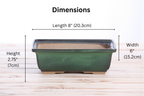 Willow Bonsai Ceramics Rectangle Bonsai Pot 8 Inch – Lower‑Profile Rectangular Ceramic Bonsai & Succulent Planter with Accentuated Rim, High‑Fired Frost‑Proof Stoneware, Handmade in USA (Avocado)