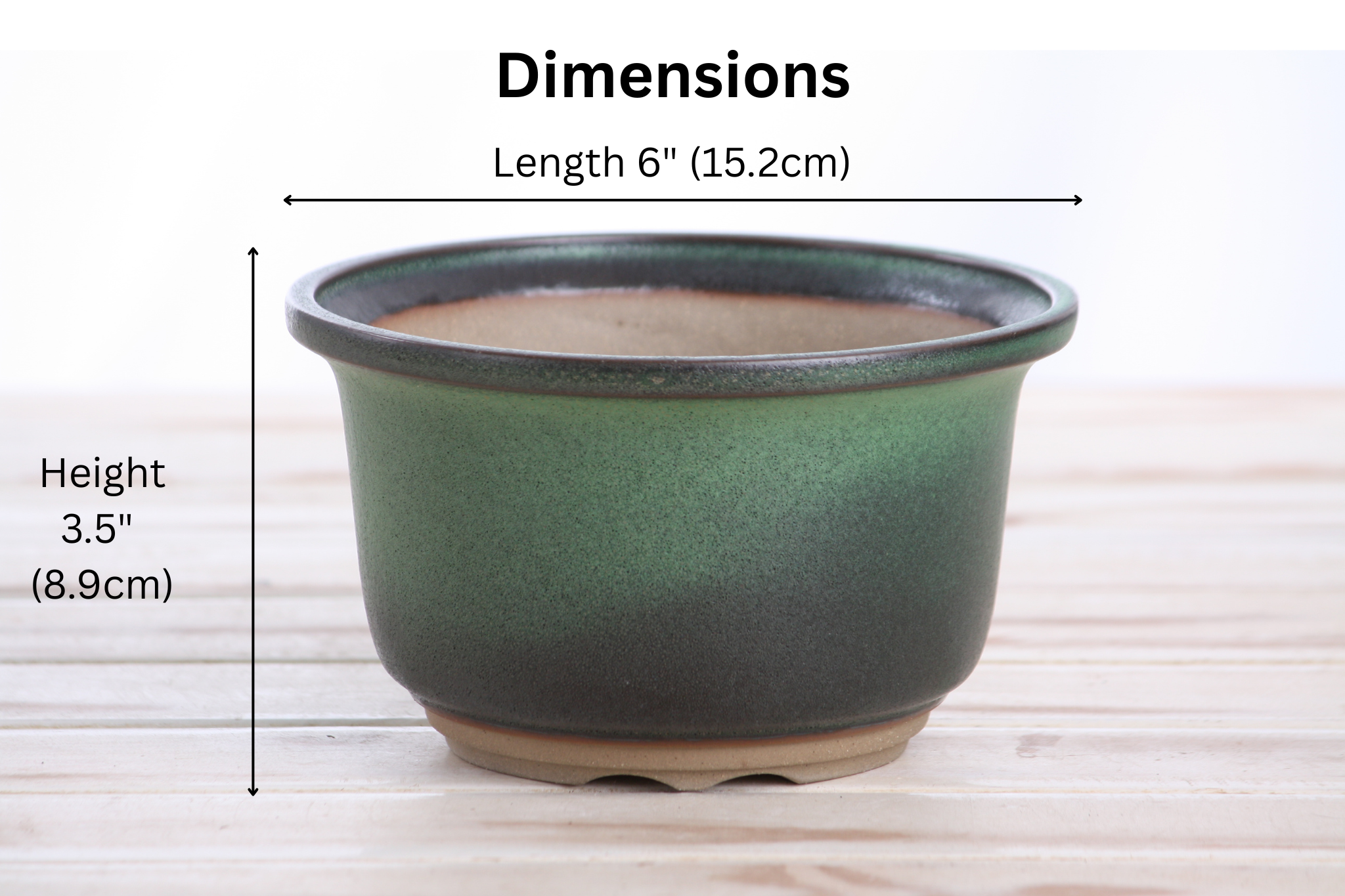 Willow Bonsai Ceramics Flute Bonsai Pot 6 Inch – Round Semi‑Cascade Ceramic Bonsai & Succulent Planter with Fluted Profile and Banded Base, High‑Fired Frost‑Proof Stoneware, Handmade in USA (Avocado)