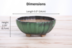 Willow Bonsai Ceramics Lily Bonsai Pot 5.5 Inch – Sculpted Rounded Ceramic Bonsai & Succulent Planter with Wavy Profile, High‑Fired Frost‑Proof Stoneware, Handmade in USA (Avocado)