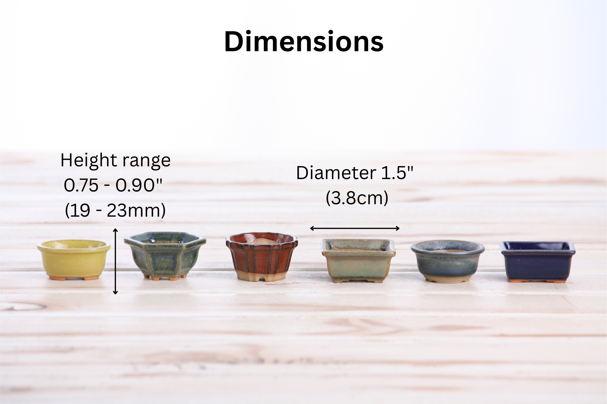 bonsai planter pots Willow Bonsai Ceramics 1.5 Inch Shito Bonsai Pot Set of 6 – Mini Handmade Ceramic Bonsai & Succulent Pots, High‑Fired Stoneware with Drainage, Made in