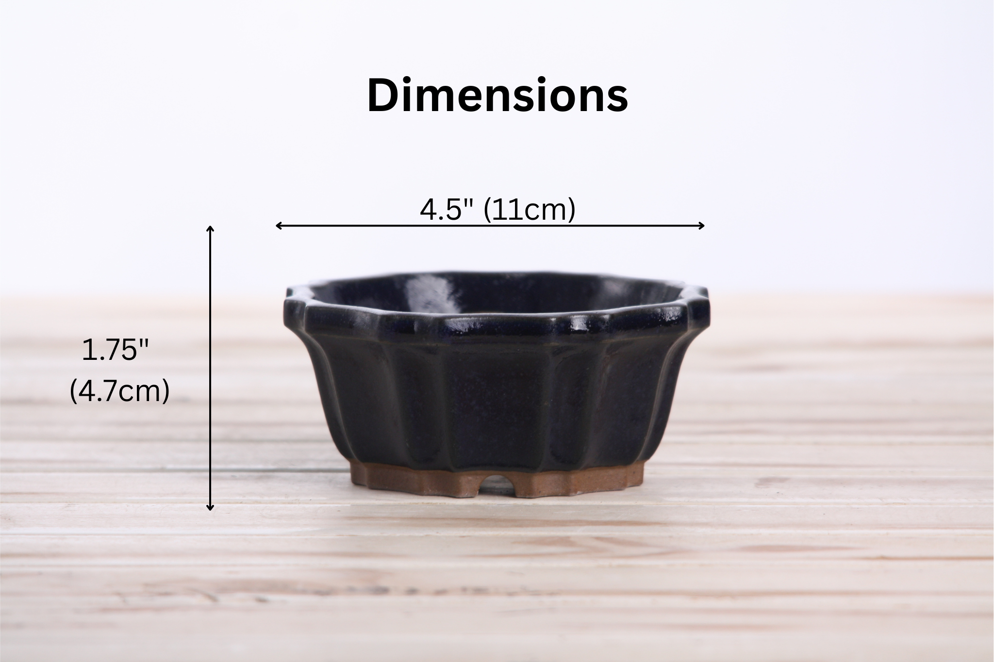 Willow Bonsai Ceramics Flower Design Bonsai Pot 4.5 Inch – Elegant Ceramic Bonsai & Succulent Planter, High‑Fired Frost‑Proof Stoneware with Drainage & Wiring Holes, Handmade in USA (Ruri)