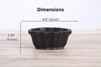 Willow Bonsai Ceramics Flower Design Bonsai Pot 4.5 Inch – Elegant Ceramic Bonsai & Succulent Planter, High‑Fired Frost‑Proof Stoneware with Drainage & Wiring Holes, Handmade in USA (Matt Black)