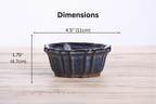 Willow Bonsai Ceramics Flower Design Bonsai Pot 4.5 Inch – Elegant Ceramic Bonsai & Succulent Planter, High‑Fired Frost‑Proof Stoneware with Drainage & Wiring Holes, Handmade in USA (Denim)