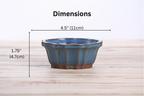 Willow Bonsai Ceramics Flower Design Bonsai Pot 4.5 Inch – Elegant Ceramic Bonsai & Succulent Planter, High‑Fired Frost‑Proof Stoneware with Drainage & Wiring Holes, Handmade in USA (Peacock 2023)