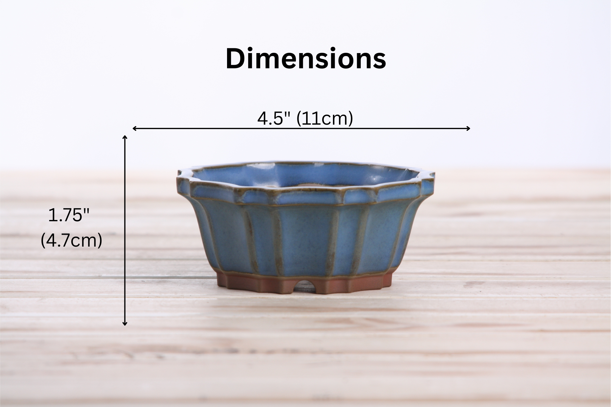 Willow Bonsai Ceramics Flower Design Bonsai Pot 4.5 Inch – Elegant Ceramic Bonsai & Succulent Planter, High‑Fired Frost‑Proof Stoneware with Drainage & Wiring Holes, Handmade in USA (Peacock 2023)