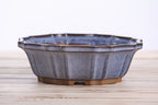 Willow Bonsai Ceramics Flower Design Bonsai Pot 8 Inch – Elegant Ceramic Bonsai & Succulent Planter, High‑Fired Frost‑Proof Stoneware with Drainage & Wiring Holes, Handmade in USA (Denim)