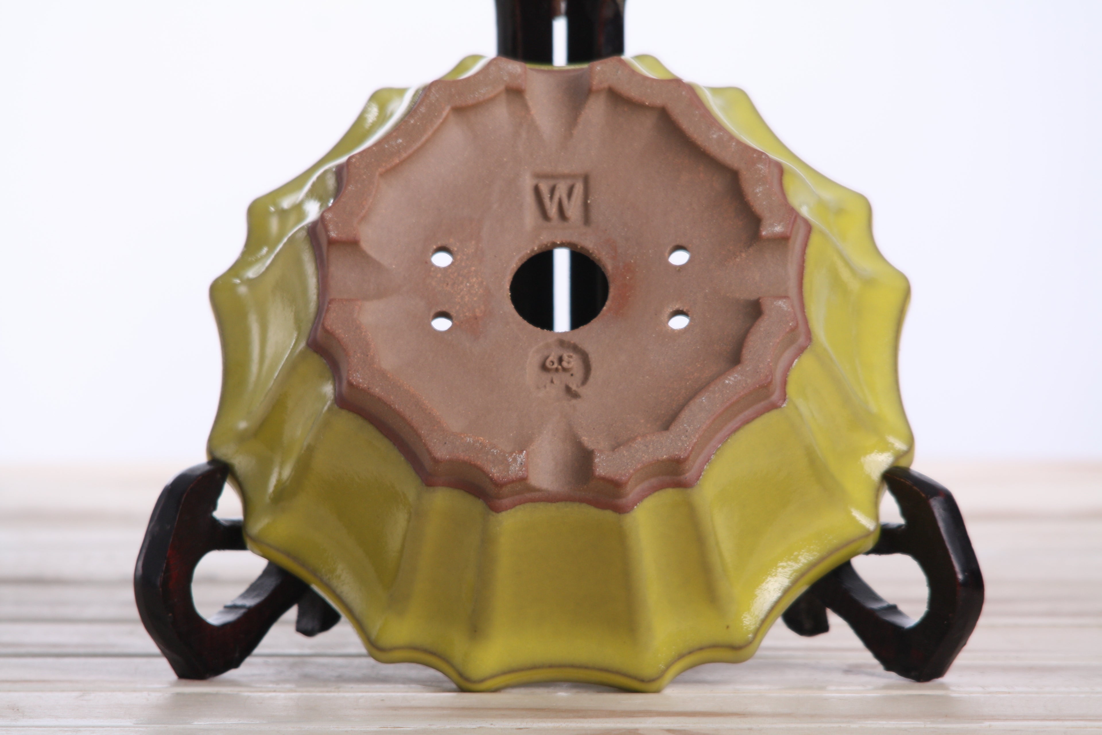 Willow Bonsai Ceramics Flower Design Bonsai Pot 6.5 Inch – Elegant Ceramic Bonsai & Succulent Planter, High‑Fired Frost‑Proof Stoneware with Drainage & Wiring Holes, Handmade in USA (Yellow)