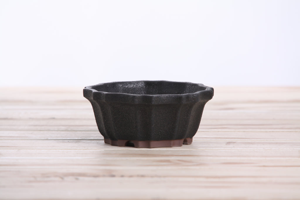 Willow Bonsai Ceramics Flower Design Bonsai Pot 4.5 Inch – Elegant Ceramic Bonsai & Succulent Planter, High‑Fired Frost‑Proof Stoneware with Drainage & Wiring Holes, Handmade in USA (Matt Black)