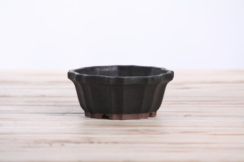 Willow Bonsai Ceramics Flower Design Bonsai Pot 4.5 Inch – Elegant Ceramic Bonsai & Succulent Planter, High‑Fired Frost‑Proof Stoneware with Drainage & Wiring Holes, Handmade in USA (Matt Black)