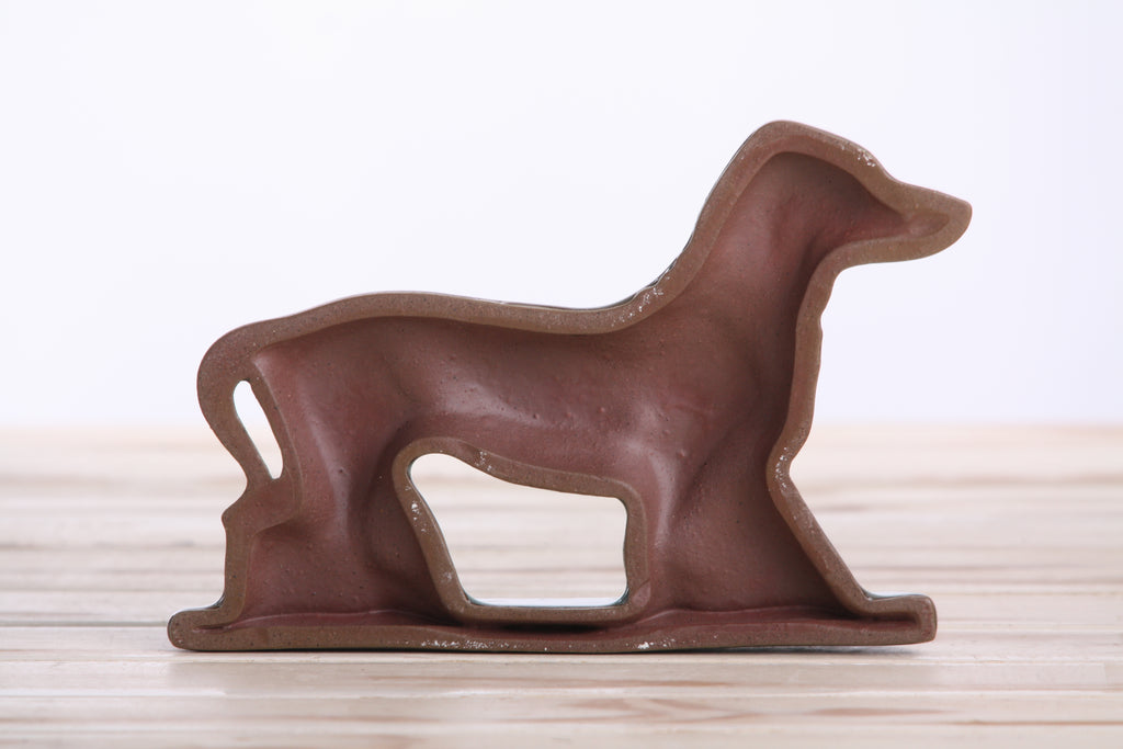 Willow Ceramics Dachshund Wall Hanging – Handmade Stoneware Ceramic Sausage Dog Wall Art with Metal Hanging Hook, High‑Fired Handmade Décor, Made in Colorado, USA (Starry Night Left)