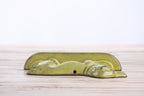 Willow Ceramics Dachshund Wall Hanging – Handmade Stoneware Ceramic Sausage Dog Wall Art with Metal Hanging Hook, High‑Fired Handmade Décor, Made in Colorado, USA (Yellow Left)