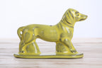 Willow Ceramics Dachshund Wall Hanging – Handmade Stoneware Ceramic Sausage Dog Wall Art with Metal Hanging Hook, High‑Fired Handmade Décor, Made in Colorado, USA (Yellow Right)