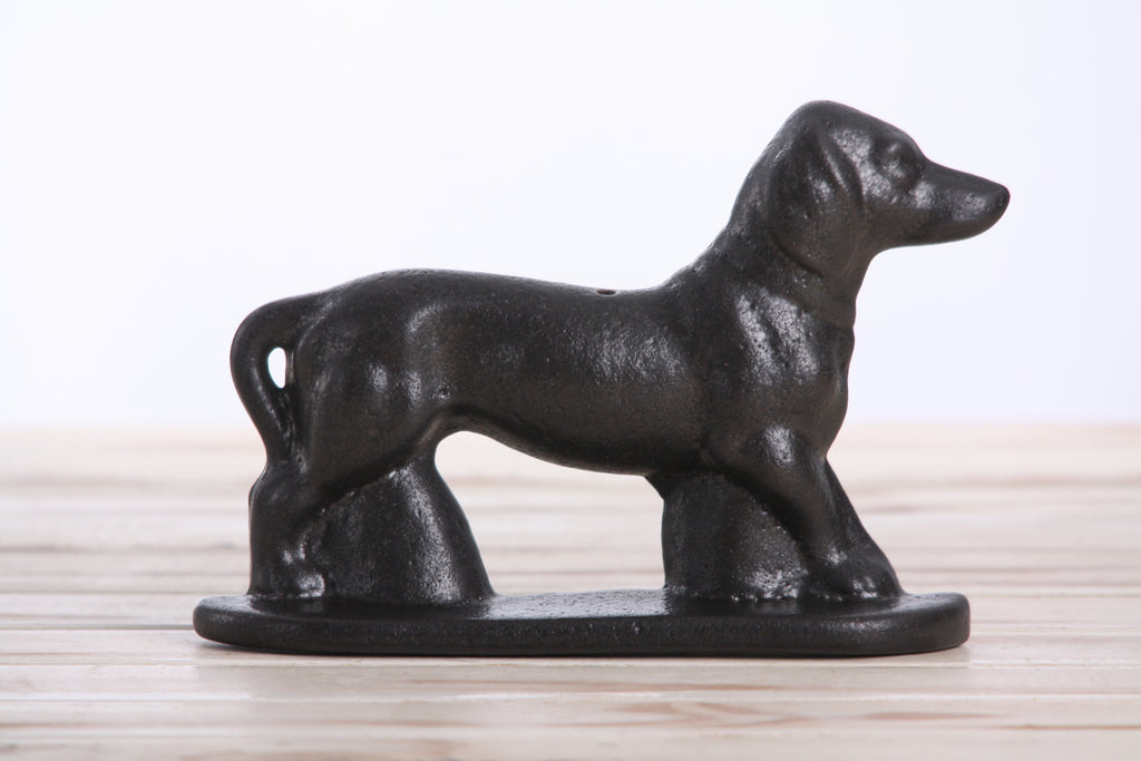Willow Ceramics Dachshund Wall Hanging – Handmade Stoneware Ceramic Sausage Dog Wall Art with Metal Hanging Hook, High‑Fired Handmade Décor, Made in Colorado, USA (Matt Black Right)