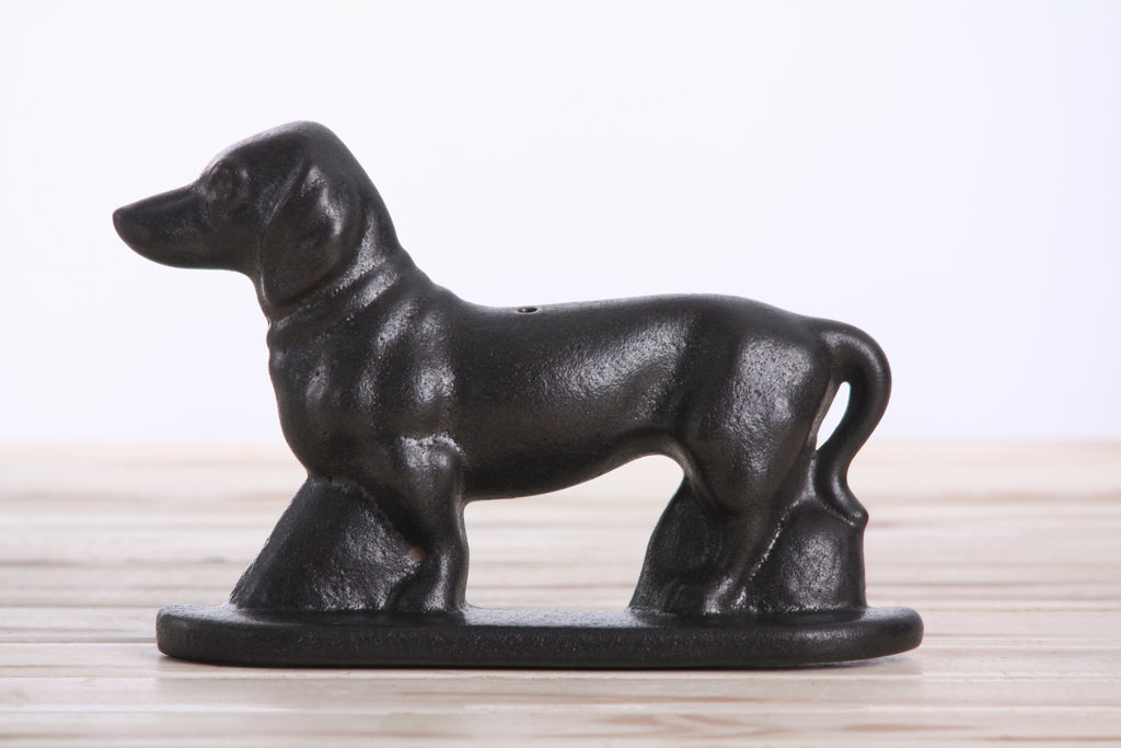 Willow Ceramics Dachshund Wall Hanging – Handmade Stoneware Ceramic Sausage Dog Wall Art with Metal Hanging Hook, High‑Fired Handmade Décor, Made in Colorado, USA (Matt Black Left)
