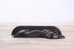 Willow Ceramics Dachshund Wall Hanging – Handmade Stoneware Ceramic Sausage Dog Wall Art with Metal Hanging Hook, High‑Fired Handmade Décor, Made in Colorado, USA (Matt Black Left)