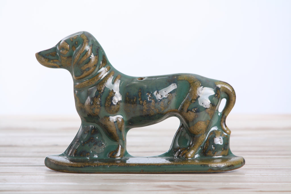 Willow Ceramics Dachshund Wall Hanging – Handmade Stoneware Ceramic Sausage Dog Wall Art with Metal Hanging Hook, High‑Fired Handmade Décor, Made in Colorado, USA (Seaweed 2025 Left)