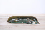 Willow Ceramics Dachshund Wall Hanging – Handmade Stoneware Ceramic Sausage Dog Wall Art with Metal Hanging Hook, High‑Fired Handmade Décor, Made in Colorado, USA (Seaweed 2025 Left)