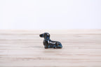 Willow Ceramics Butch the Dachshund Figurine – Mini Handmade Ceramic Dog Sculpture, High‑Fired Stoneware Décor, Made in Colorado, USA (Peacock)
