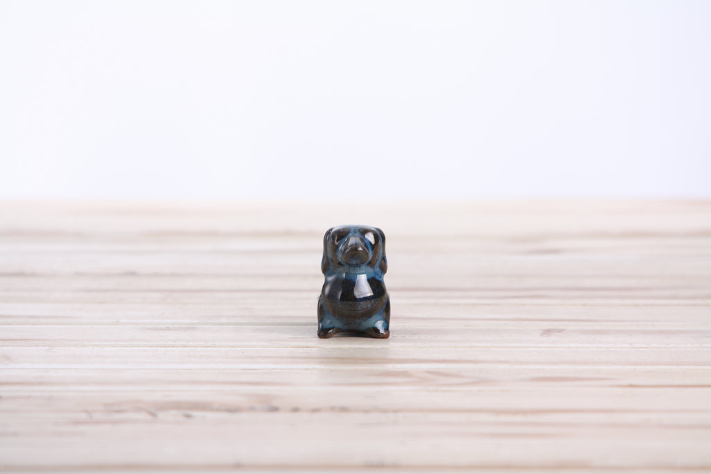 Willow Ceramics Butch the Dachshund Figurine – Mini Handmade Ceramic Dog Sculpture, High‑Fired Stoneware Décor, Made in Colorado, USA (Peacock)