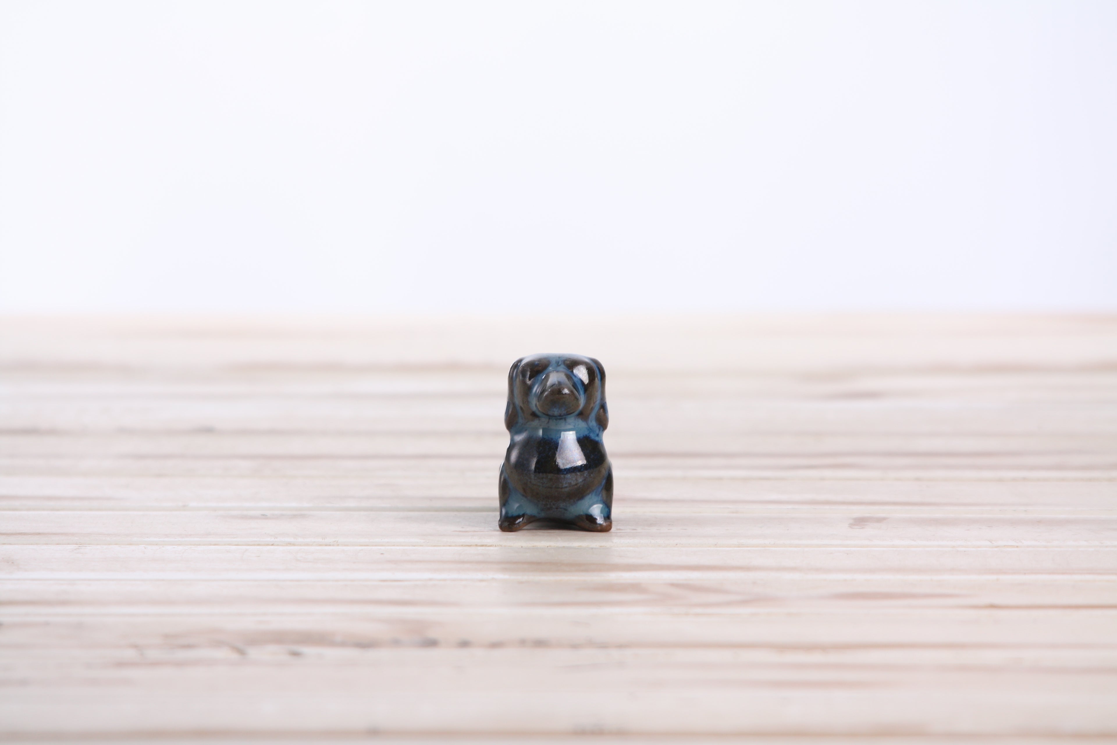 Willow Ceramics Butch the Dachshund Figurine – Mini Handmade Ceramic Dog Sculpture, High‑Fired Stoneware Décor, Made in Colorado, USA (Peacock)