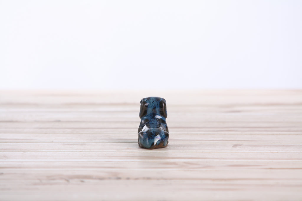 Willow Ceramics Butch the Dachshund Figurine – Mini Handmade Ceramic Dog Sculpture, High‑Fired Stoneware Décor, Made in Colorado, USA (Peacock)