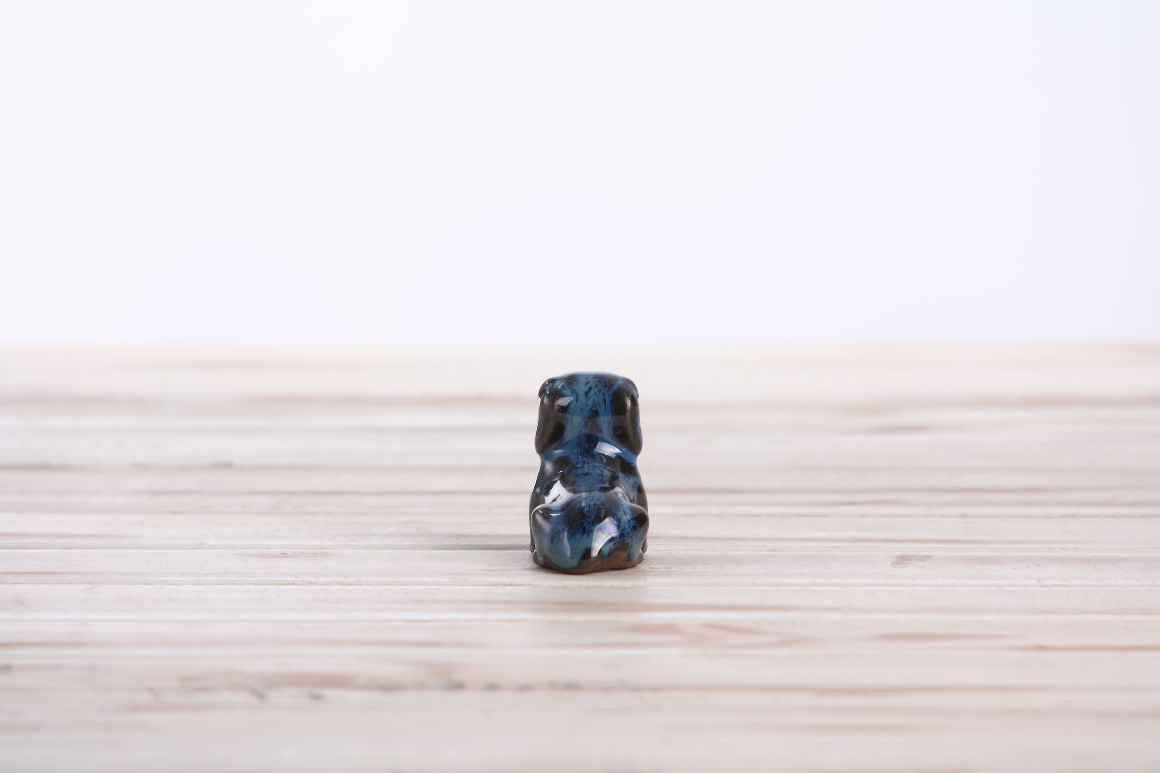 Willow Ceramics Butch the Dachshund Figurine – Mini Handmade Ceramic Dog Sculpture, High‑Fired Stoneware Décor, Made in Colorado, USA (Peacock)