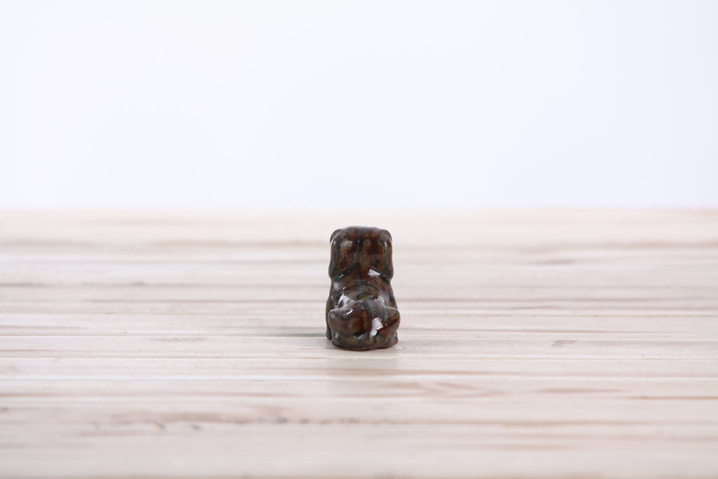 Willow Ceramics Butch the Dachshund Figurine – Mini Handmade Ceramic Dog Sculpture, High‑Fired Stoneware Décor, Made in Colorado, USA (Dark Honey)