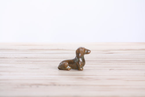 Willow Ceramics Butch the Dachshund Figurine – Mini Handmade Ceramic Dog Sculpture, High‑Fired Stoneware Décor, Made in Colorado, USA (Copenhagen)