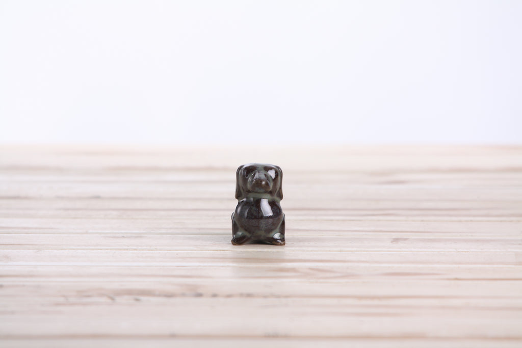 Willow Ceramics Butch the Dachshund Figurine – Mini Handmade Ceramic Dog Sculpture, High‑Fired Stoneware Décor, Made in Colorado, USA (Starry Night)