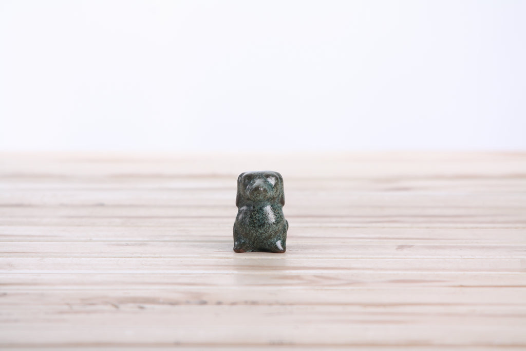 Willow Ceramics Butch the Dachshund Figurine – Mini Handmade Ceramic Dog Sculpture, High‑Fired Stoneware Décor, Made in Colorado, USA (Seaweed 2025)