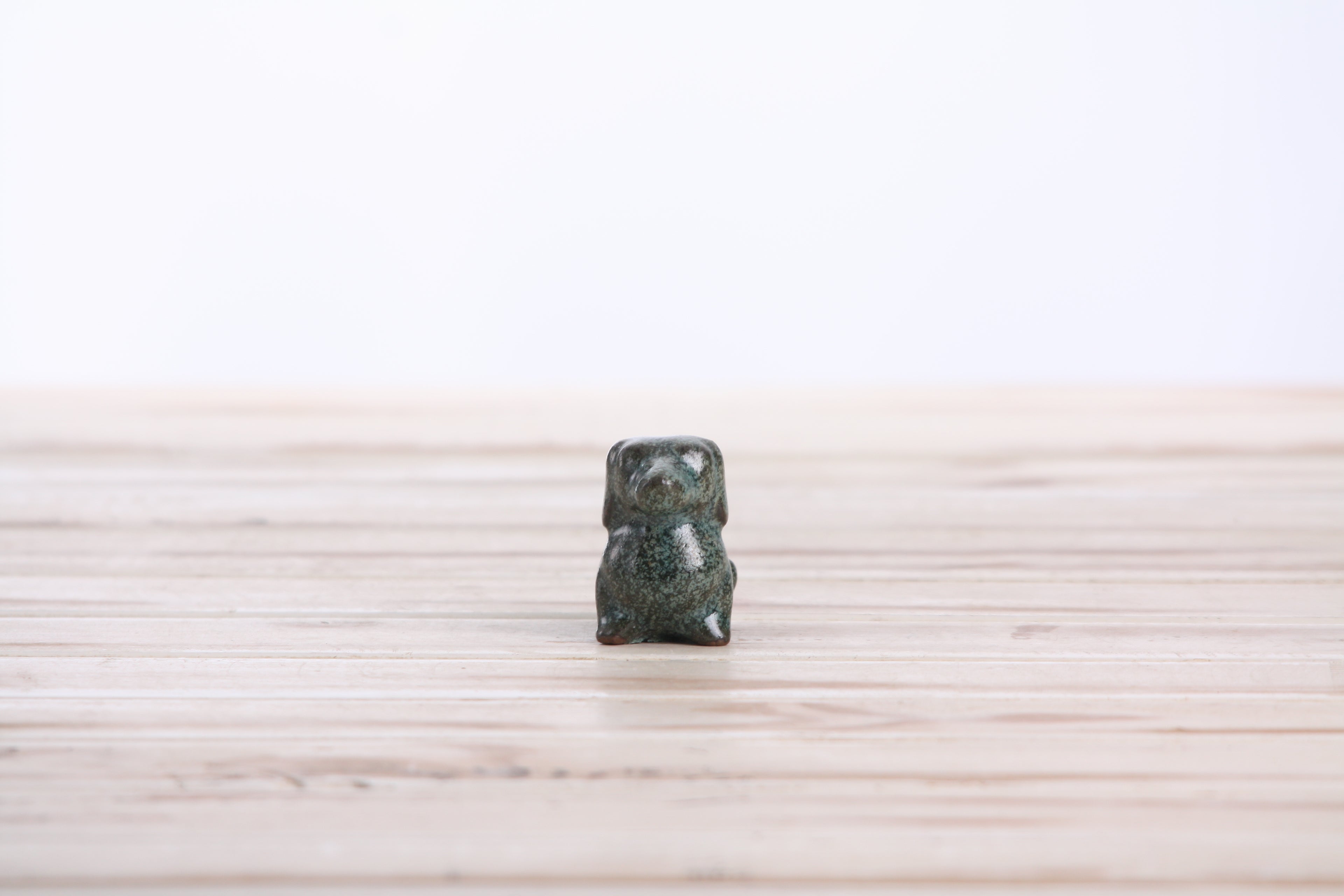 Willow Ceramics Butch the Dachshund Figurine – Mini Handmade Ceramic Dog Sculpture, High‑Fired Stoneware Décor, Made in Colorado, USA (Seaweed 2025)