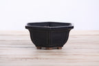 Willow Bonsai Ceramics Hexagonal Windowed Bonsai Pot 5 Inch – Semi‑Cascade Planter, High‑Fired Frost‑Proof Stoneware with Drainage & Wiring Holes, Handmade in USA (Ruri)