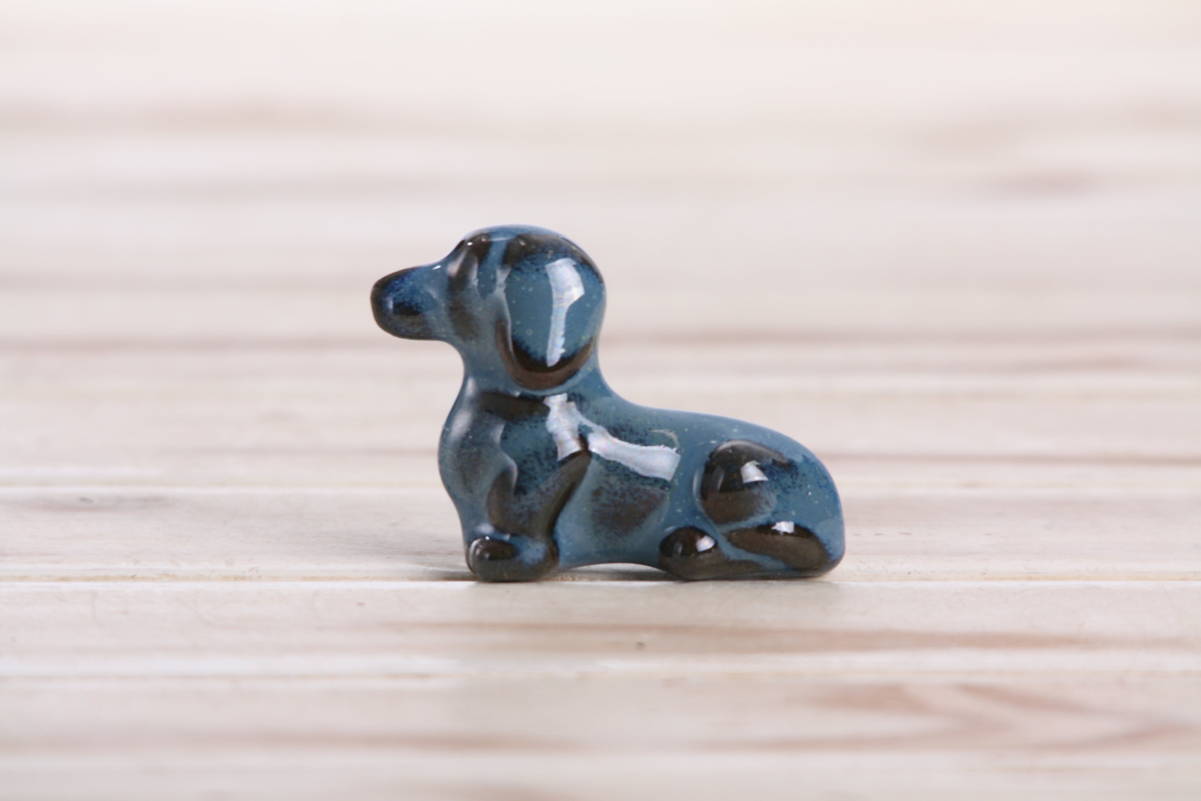 Willow Ceramics Butch the Dachshund Magnet – Mini Handmade Ceramic Dog Figurine Fridge Magnet, High‑Fired Stoneware Décor, Made in Colorado, USA (Peacock 2025)