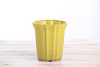 Willow Bonsai Ceramics Flower Design Cascade Bonsai Pot 4.5 Inch – Elegant Tall Ceramic Bonsai & Succulent Planter, High‑Fired Frost‑Proof Stoneware with Drainage & Wiring Holes, Handmade in USA (Yellow)