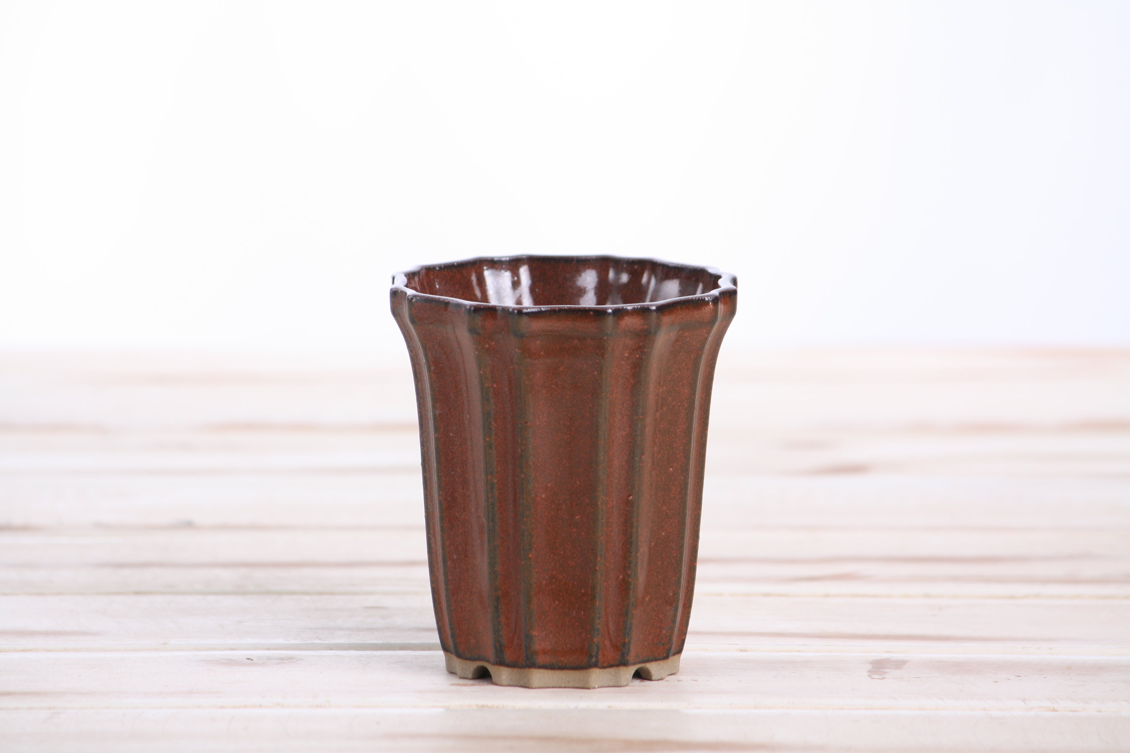 Willow Bonsai Ceramics Flower Design Cascade Bonsai Pot 3 Inch – Elegant Tall Ceramic Bonsai & Succulent Planter, High‑Fired Frost‑Proof Stoneware with Drainage & Wiring Holes, Handmade in USA (Sunset)