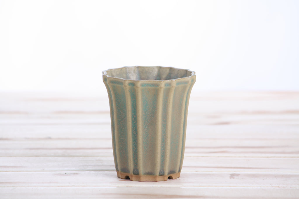 Willow Bonsai Ceramics Flower Design Cascade Bonsai Pot 3 Inch – Elegant Tall Ceramic Bonsai & Succulent Planter, High‑Fired Frost‑Proof Stoneware with Drainage & Wiring Holes, Handmade in USA (Speckled Moss)