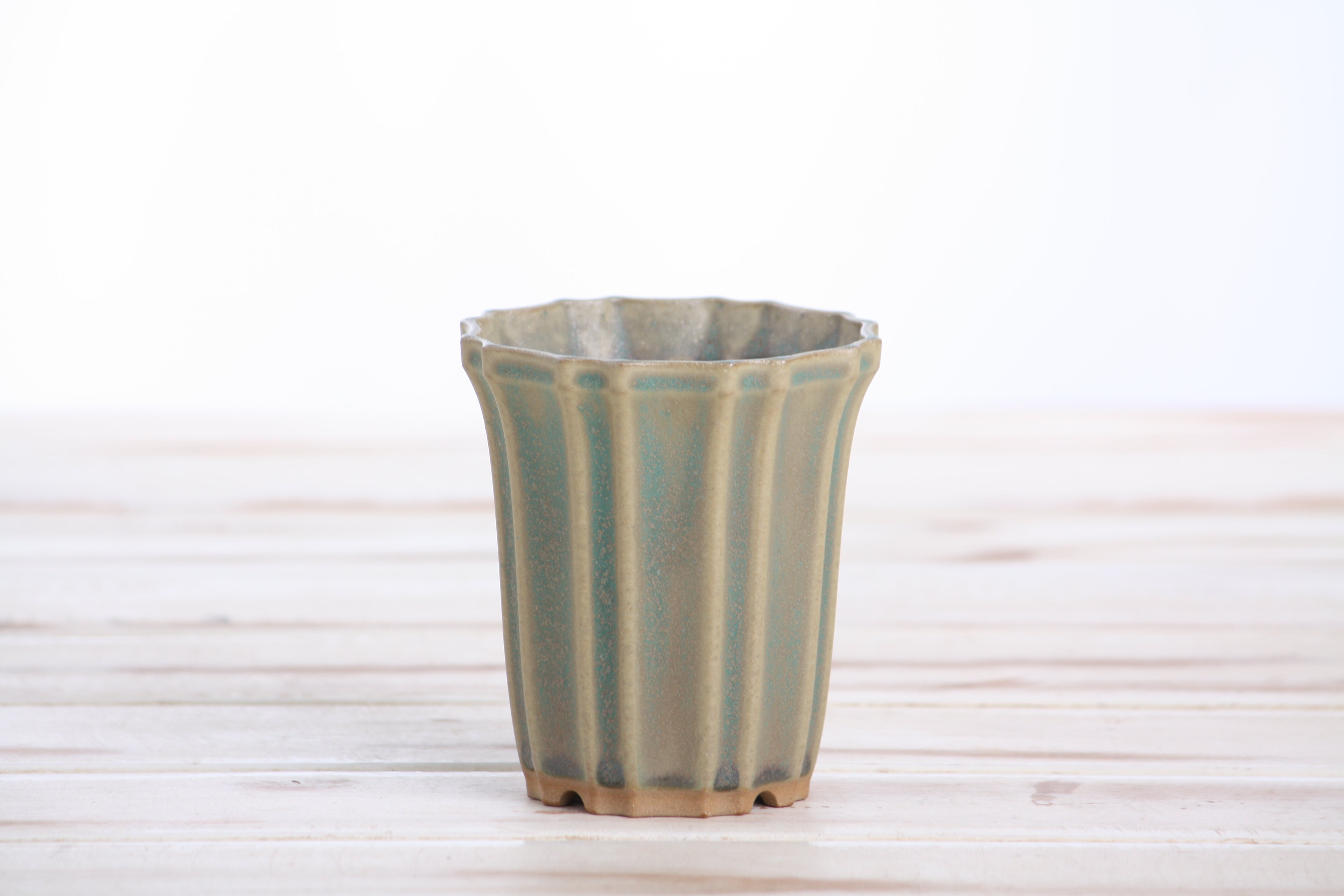 Willow Bonsai Ceramics Flower Design Cascade Bonsai Pot 3 Inch – Elegant Tall Ceramic Bonsai & Succulent Planter, High‑Fired Frost‑Proof Stoneware with Drainage & Wiring Holes, Handmade in USA (Speckled Moss)