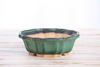 Willow Bonsai Ceramics Flower Design Bonsai Pot 6.5 Inch – Elegant Ceramic Bonsai & Succulent Planter, High‑Fired Frost‑Proof Stoneware with Drainage & Wiring Holes, Handmade in USA (Avocado)