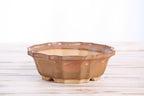 Willow Bonsai Ceramics Flower Design Bonsai Pot 6.5 Inch – Elegant Ceramic Bonsai & Succulent Planter, High‑Fired Frost‑Proof Stoneware with Drainage & Wiring Holes, Handmade in USA (Deep Stone)