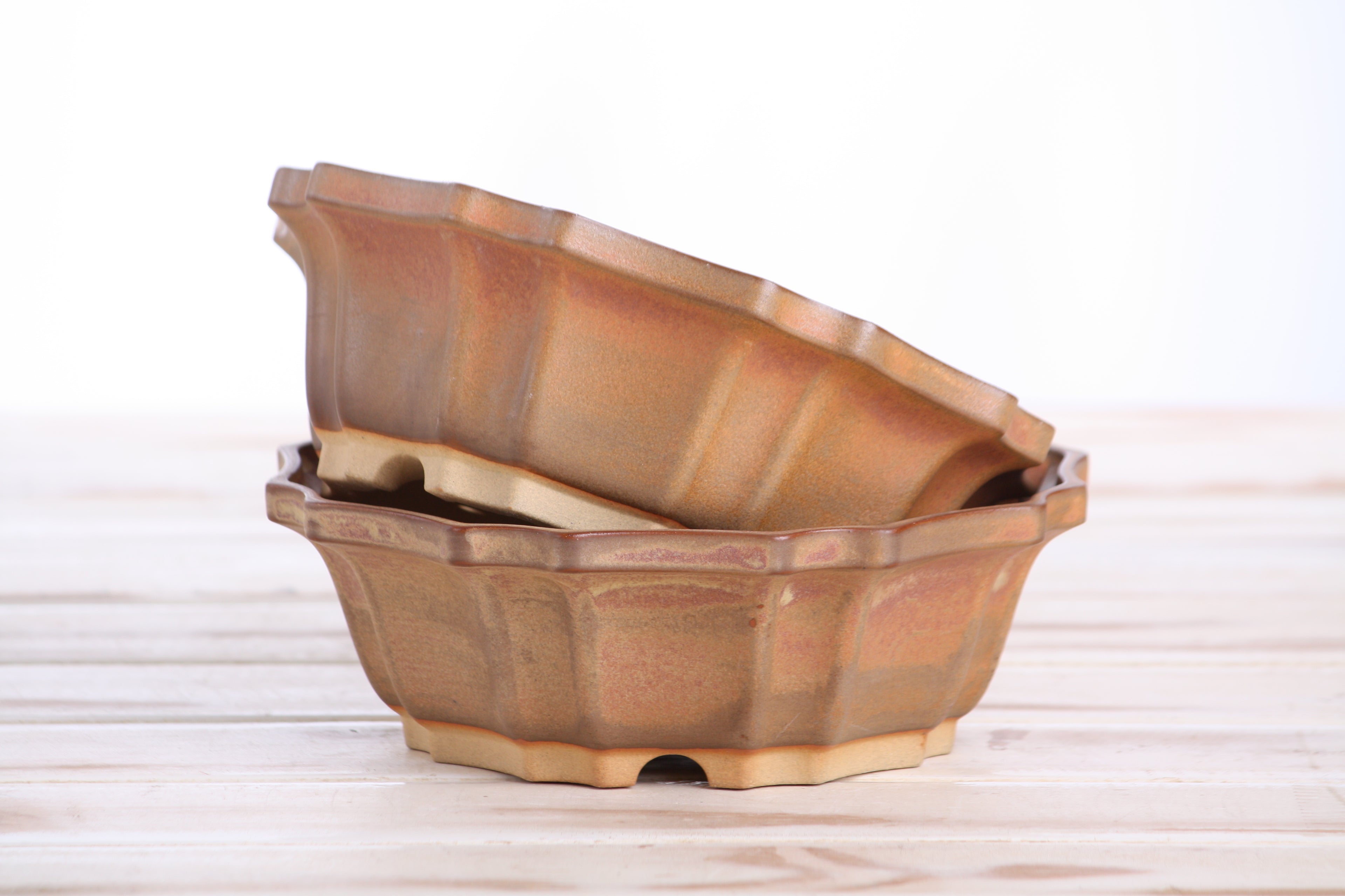 Willow Bonsai Ceramics Flower Design Bonsai Pot 6.5 Inch – Elegant Ceramic Bonsai & Succulent Planter, High‑Fired Frost‑Proof Stoneware with Drainage & Wiring Holes, Handmade in USA (Deep Stone)