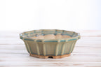 Willow Bonsai Ceramics Flower Design Bonsai Pot 6.5 Inch – Elegant Ceramic Bonsai & Succulent Planter, High‑Fired Frost‑Proof Stoneware with Drainage & Wiring Holes, Handmade in USA (Speckled Moss)