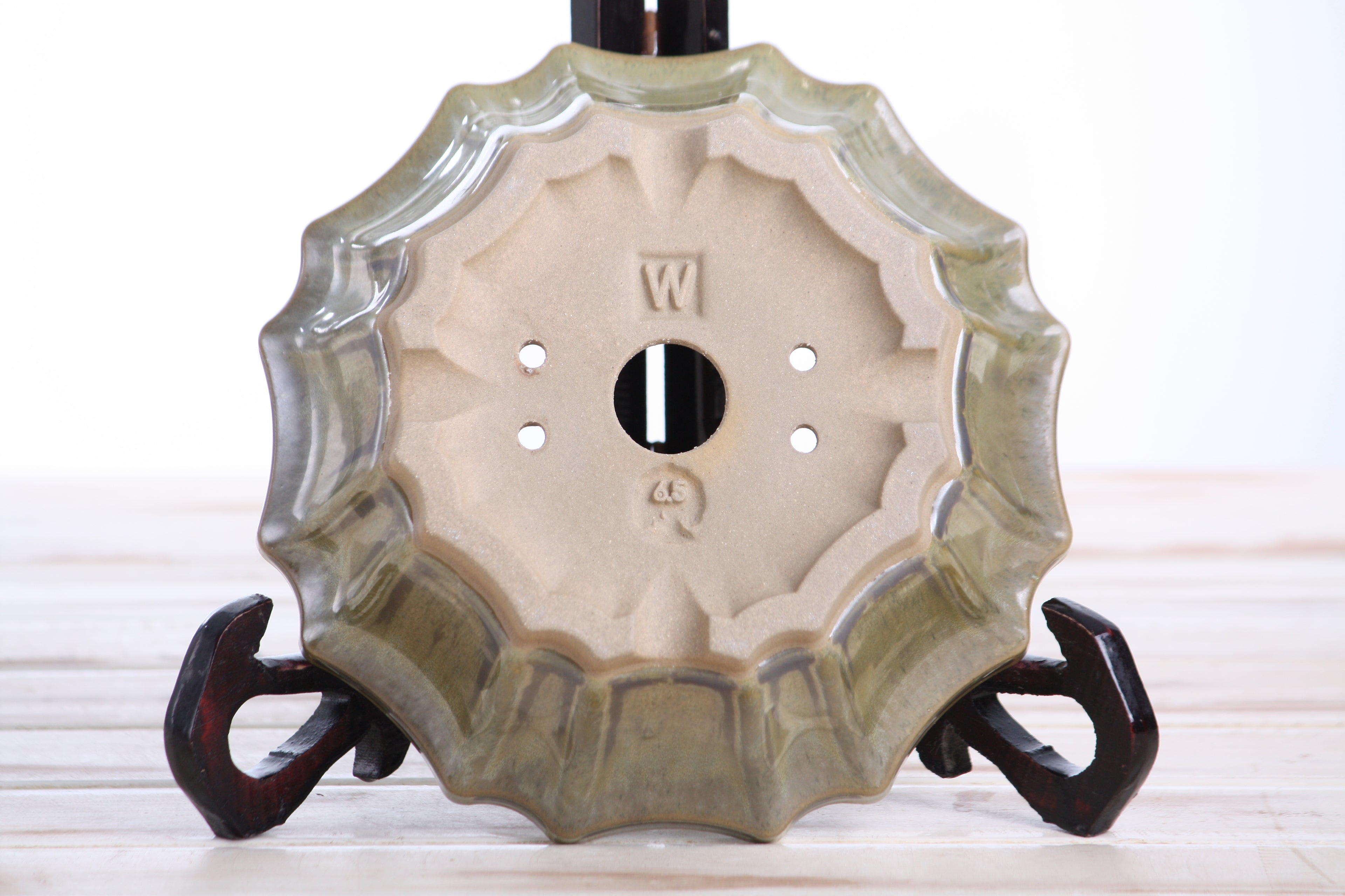 Willow Bonsai Ceramics Flower Design Bonsai Pot 6.5 Inch – Elegant Ceramic Bonsai & Succulent Planter, High‑Fired Frost‑Proof Stoneware with Drainage & Wiring Holes, Handmade in USA (Copenhagen)