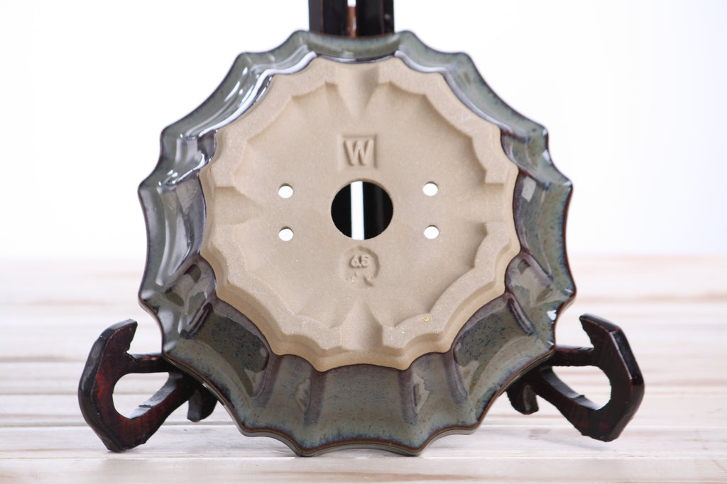 Willow Bonsai Ceramics Flower Design Bonsai Pot 6.5 Inch – Elegant Ceramic Bonsai & Succulent Planter, High‑Fired Frost‑Proof Stoneware with Drainage & Wiring Holes, Handmade in USA (Starry Night)