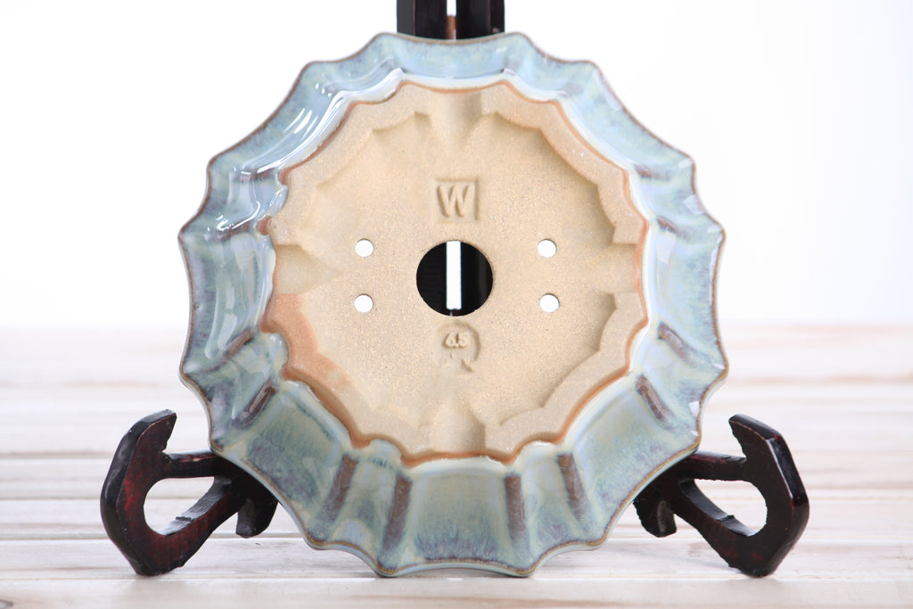 Willow Bonsai Ceramics Flower Design Bonsai Pot 6.5 Inch – Elegant Ceramic Bonsai & Succulent Planter, High‑Fired Frost‑Proof Stoneware with Drainage & Wiring Holes, Handmade in USA (Glacier)