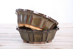 Willow Bonsai Ceramics Flower Design Bonsai Pot 6.5 Inch – Elegant Ceramic Bonsai & Succulent Planter, High‑Fired Frost‑Proof Stoneware with Drainage & Wiring Holes, Handmade in USA (Dark Honey)