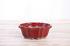 Willow Bonsai Ceramics Flower Design Bonsai Pot 5 Inch – Elegant Ceramic Bonsai & Succulent Planter, High‑Fired Frost‑Proof Stoneware with Drainage & Wiring Holes, Handmade in USA (Red)